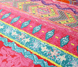 NATURETY Bedding Fitted Sheet with Deep Pocket,Bohemian Printed Soft Fabric Bed Bottom Sheets (Red(Boho), Twin) NATURETY
