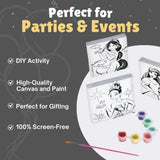 Disney Princess Color Your Own Canvas (4" x 4") - Customizable, Fun & Inspiring Artwork for Kids and Creativity Enthusiasts - 1 Set Amscan