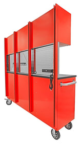 JEGS 72 in. 11-Drawer Rolling Tool Cabinet with Upper Storage [Red] JEGS