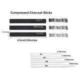 CAMATTO 14 PCS Blending Stumps and Tortillions Paper Art Blenders Tool with Sandpaper Pencil Sharpener Pointer Compressed Charcoal Sticks for Student Artist Charcoal Sketch Drawing Shading CAMATTO