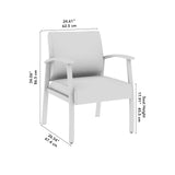 Bush Business Furniture Arrive Waiting Room Guest Chair with Arms in Black Vinyl, Reception Area Seating for Office and Lobby Bush Business Furniture