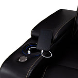 Seatcraft Paladin Home Theater Seating, Heat & Massage, Powered Headrest, Powered Lumbar, Italian Leather, Powered Recline, Single Recliner, Black Seatcraft