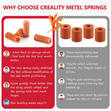 Creality Official Metal Leveling Nuts and Springs Upgraded Set for Ender 3/3 Pro/3 V2/3 Max, Ender 5/5 Plus/ 5 Pro, CR 10 Series 3D Printer Kit for Bed Staying Level (4Pcs) Creality