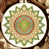 FREEBLOSS 4 Sets Embroidery Kit for Beginners Needlepoint Embroidery Starter Kit with Mandala Stamped Patterns, Instructions, Colored Threads, 2 Hoops 20cm/7.9inch