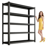 72" H Garage Shelving Units 5 Tier Industrial Storage Shelves Adjustable Metal Shelving 3000LBS Heavy Duty Shelves Utility Shelf Storage Rack for Garage,Warehouse, Basement(19.6"D×59"W×72"H) SGFHNV