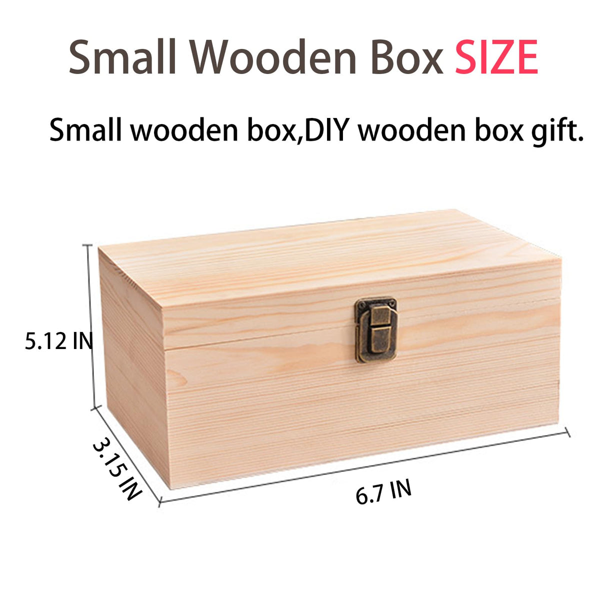 Wooden Boxes for Crafts, Natural Wooden Boxes 6.7 x 5.1 x 3.2 Inch, Reusable Wooden Boxes for Art and DIY Hobbies, Jewelry Boxes and Wooden Gift Boxes for Home Storage YXFZPAN
