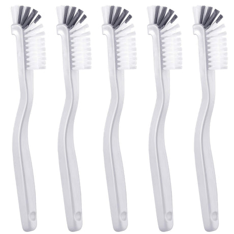 5 Piece Cleaning Dish Scrub Brush Kitchen Sink Bathroom Brushes, Household Pot Pan Dishwasher Edge Corners Grout Deep Cleaning Brush with Stiff Bristles (White and Black) Patelai