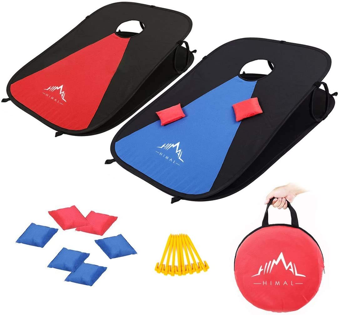 Himal Collapsible Portable Corn Hole Boards with 8 Cornhole Bean Bags (3 x 2-feet) Himal