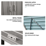 Outdoor Garbage Bin Storage Shed, Steel Trash Can Storage with Lockable Doors & Lids for 2 Trash Cans, Metal Garbage Can Hider for Outside Garden Yard Backyard Patio (2 Trash Can+Grey) YskdhfczQ