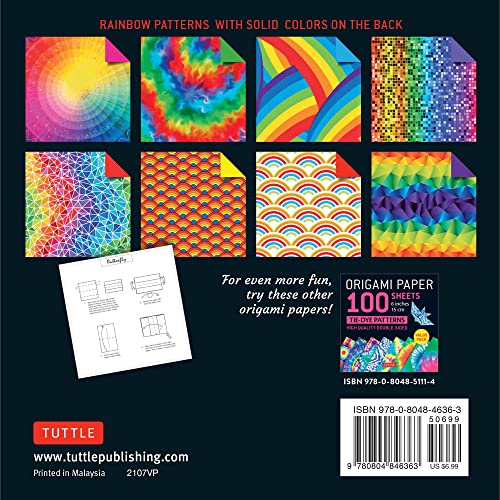 Origami Paper 100 Sheets Rainbow Patterns 6" (15 cm): Tuttle Origami Paper: Double-Sided Origami Sheets Printed with 8 Different Patterns (Instructions for 7 Projects Included) - WoodArtSupply