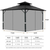 DURCOVER Gazebo Curtains 10x12ft,Privacy Replacement Sidewall 4-Panel Universal Shade Curtains Set,Protecting Side Walls (Only Curtain)-Silver DURCOVER