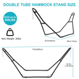 PioneerWorks Hammock Stand, Steel Hammock Frame Heavy Duty 550 LBS Capacity 2Person, Fits Hammocks 9 to 14 Ft, Portable Hammock Rack Adjustable Universal for Indoor Outdoor Backyard Camping Use PioneerWorks