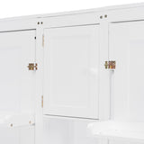 SOFTSEA Twin and Twin Size Dual Murphy Bed with Cabinets and Shelves, Hideaway Platform Bed Frame with 2 Cabinets, 2 in 1 Design, for Home Guest Room, White SOFTSEA