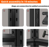 Notmise Adjustable 5-Tier Garage Shelving, Heavy Duty Steel Storage Rack, High Load Capacity, Ideal for Garage, Warehouse, or Home Organization (5-Tier 63" H x 45" W x 18" D) Notmise