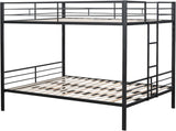 UOCFYK Queen Over Queen Bunk Bed, Heavy Duty Bunk Bedframe with Convertible 2 Beds & Ladder & Safety Rails for Condominiums, Dorm, Bedroom, Space Saving Design, No Box Spring Needed, Black UOCFYK