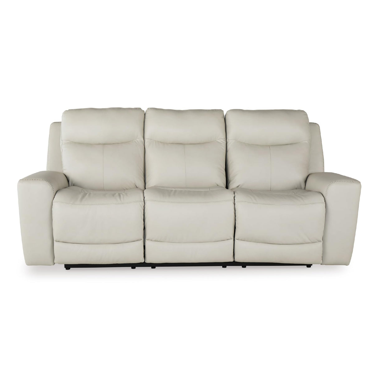 Signature Design by Ashley Mindanao Modern Leather Match Power Reclining Sofa with Adjustable Headrest and USB Ports, Light Gray Signature Design by Ashley