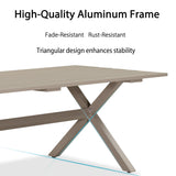 PURPLE LEAF 11 Pieces Outdoor Dining Set with Patio Aluminium Dining Table and Wicker Rattan Chairs Modern Furniture Cushions Sets for Backyard Indoor Decor Kitchen Champagne PURPLE LEAF