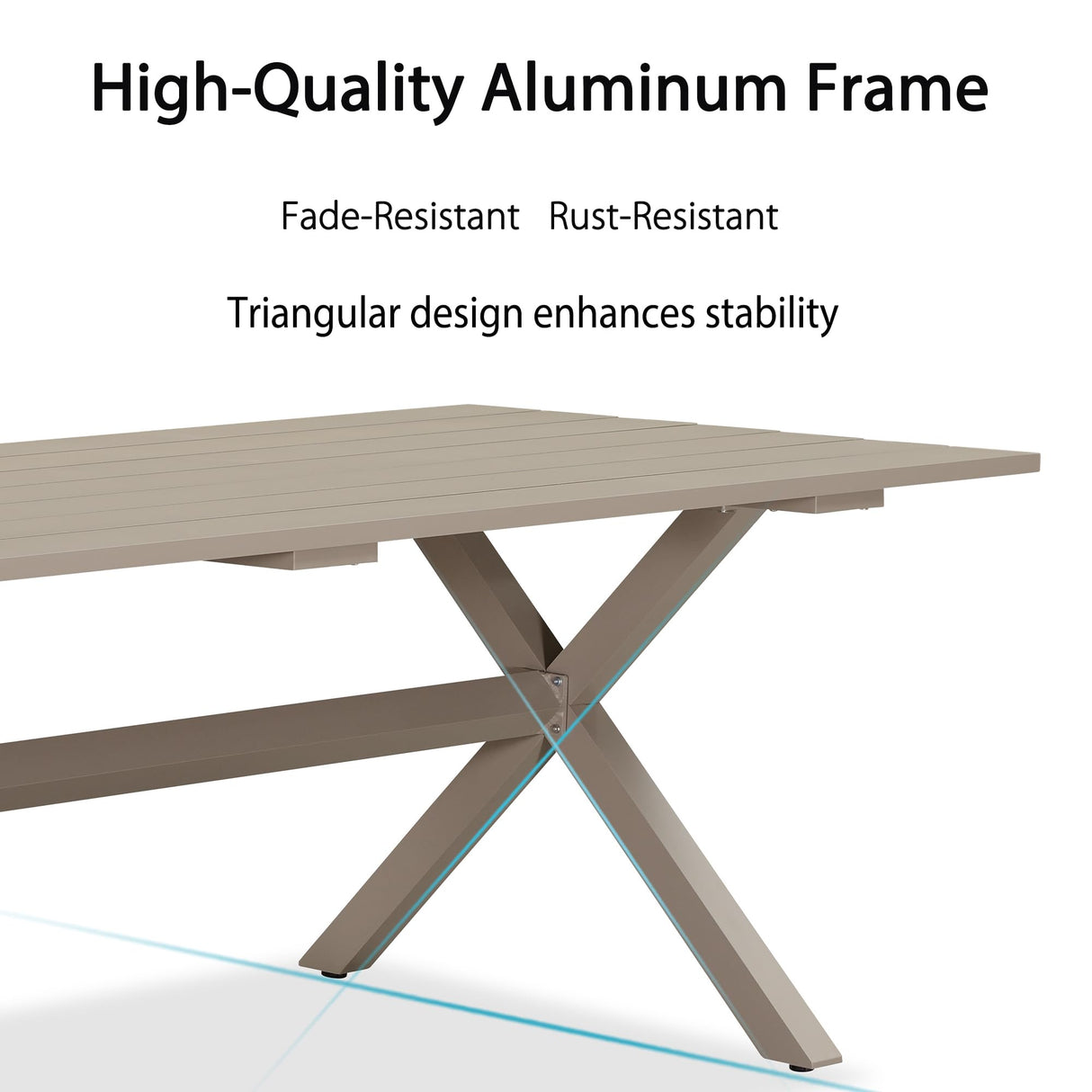 PURPLE LEAF 7 Pieces Outdoor Dining Set with Patio Aluminium Dining Table and Wicker Rattan Chairs Modern Furniture Cushions Sets for Backyard Indoor Decor Kitchen Champagne PURPLE LEAF