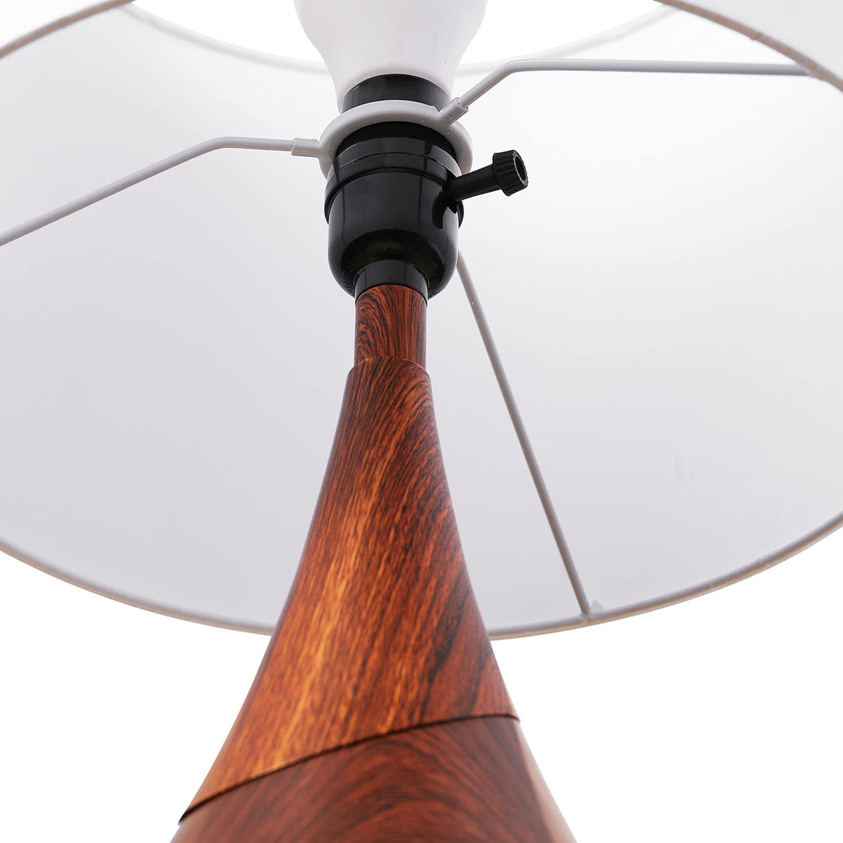 Globe Electric Novogratz x 65862 Harrington 20" Table Lamp, 2-Tone Faux Wood, White Cotton Shade Globe Electric