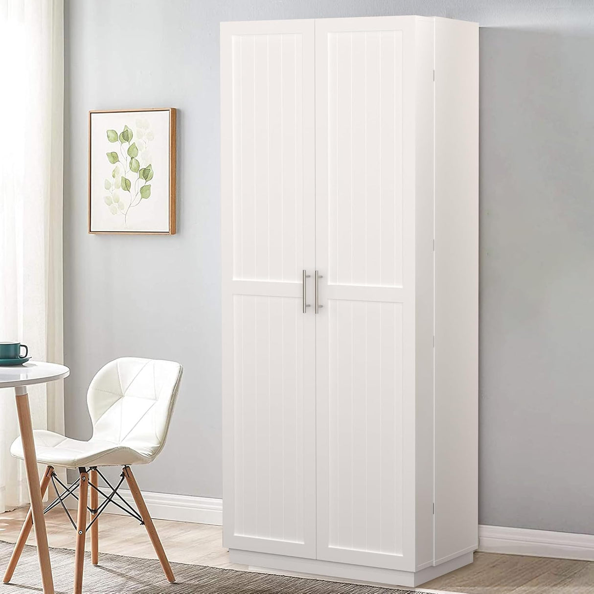 Rumiiro 72" Farmhouse Kitchen Pantry Cabinet with Adjustable & Pull Out Shelves,Wood Cupboard Storage Cabine Freestanding Pantry Cabinet with 12 Door Shelves for Dinning Room,Kitchen,Bathroom Rumiiro