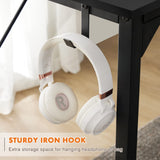 Sweetcrispy Small Computer Office Desk 32 Inch Kids Student Study Writing Work with Storage Bag & Headphone Hooks Modern Simple Home Bedroom PC Table Sweetcrispy