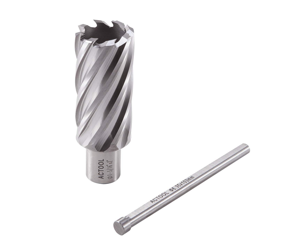 ACTOOL 1-3/16" Diameter × 2" Depth of Cut HSS ANNULAR Cutter with 3/4'' Weldon Shank ACTOOL