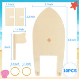 Amersumer 10 Pcs DIY Toy Wood Boat Craft Kits, Mini Wooden Sailboat Kits, Paddle Boats Paint and Decorate for School Projects, Make Your Own Sailboat Craft Amersumer