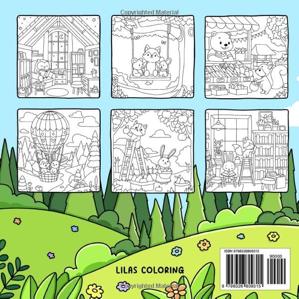 Forest Buddies Simply Lovely Coloring Book for Kids and Adults: Cute and Cozy Designs Featuring Adorable Animal Characters WoodArtSupply