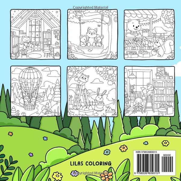 Forest Buddies Simply Lovely Coloring Book for Kids and Adults: Cute and Cozy Designs Featuring Adorable Animal Characters