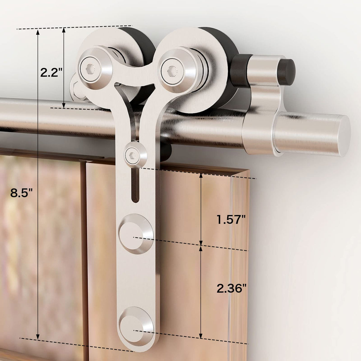 TSMST 6FT Sliding Barn Door Hardware Kit, Stainless Steel Heavy Duty Sturdy Barn Door Track for Single Wood Door, Slide Smoothly Quietly (Y Style) TSMST