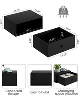 Aienvey Floating Nightstand, Floating Shelf with Drawer, Wall Mounted Nightstand, Floating Bedside Table (Black) Aienvey