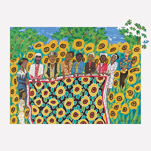 Galison Faith Ringgold The Sunflower Quilting Bee at Arles Puzzle, 1000 Pieces, 27” x 20” – Difficult Jigsaw Puzzle with Stunning & Colorful Artwork – Thick, Sturdy Pieces, Challenging Family Activity Galison