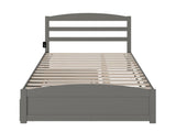 AFI, Warren Queen Platform Bed with Matching Footboard & Twin XL Trundle, Grey AFI