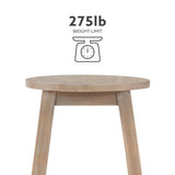 Linon Zeke Grey Wash 24" Counter Stool with Round Seat Linon