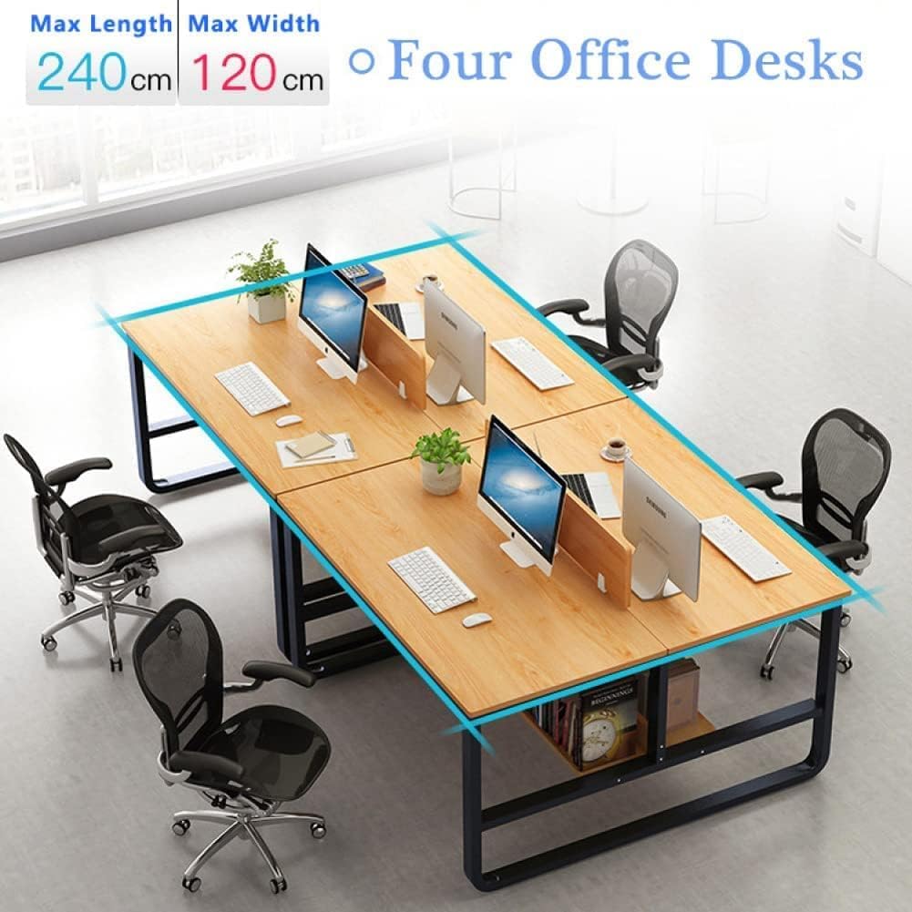 Two Person Desk - 47 Inch Double Computer Desk with Partition and Storage Shelves, Long Office Writing Table Computer Workstation for Home Office-White - WoodArtSupply