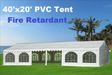 Delta 40'x20' Fire Retardant (FR) PVC Party Tent,Wedding Tent Canopy,Outdoor Event Shelter,Garden Gazebo,with Waterproof Top,Galvanized Steel Poles,Carry Bags DELTA