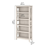 Bush Business Furniture Key West 5-Shelf Bookcase in Linen White Oak - Stylish Storage Solution for Any Room Bush Business Furniture