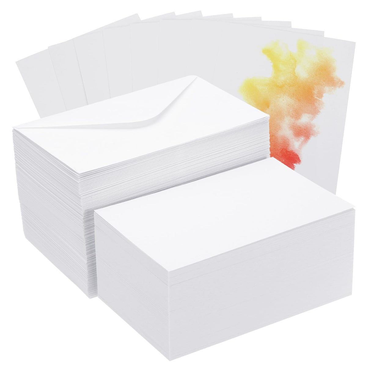 PATIKIL 50 Sets Pure Cotton Watercolor Cards 140lb/300 GSM Postcards with Envelopes for Art Painting Creative Thank Notes, 4x6 Inch PATIKIL
