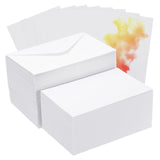 PATIKIL 50 Sets Pure Cotton Watercolor Cards 140lb/300 GSM Postcards with Envelopes for Art Painting Creative Thank Notes, 4x6 Inch PATIKIL