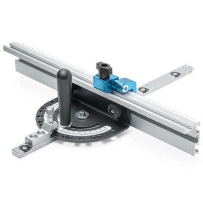 DuBois 51007 Table Saw Miter Gauge Fence System w/ 13 Precise Angle Stops & Standard 3/4”x 3/8”T-Slotted Miter Bar w/T-Slot Plate, Includes T-track Miter Fence, T-track Flip Stop, SEA/Metric Scale