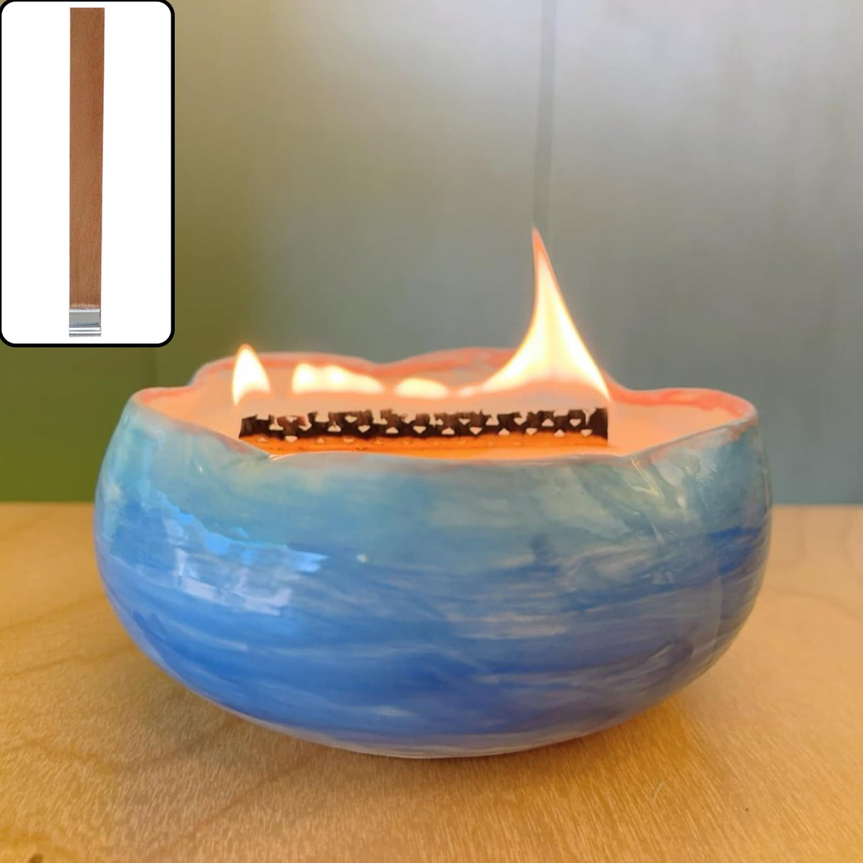 Nicerity 30Pcs Wooden Candle Wicks, 5.1 X 0.5 Inch Candle Making Wicks with Iron Standers for Candle Making Nicerity