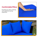 FDW 5 Pieces Patio Furniture Sets Outdoor Sectional Sofa Wicker Chair Rattan Conversation Set for Outdoor Backyard Porch Poolside Balcony Garden Furniture with Coffee Table,Blue Cushion FDW
