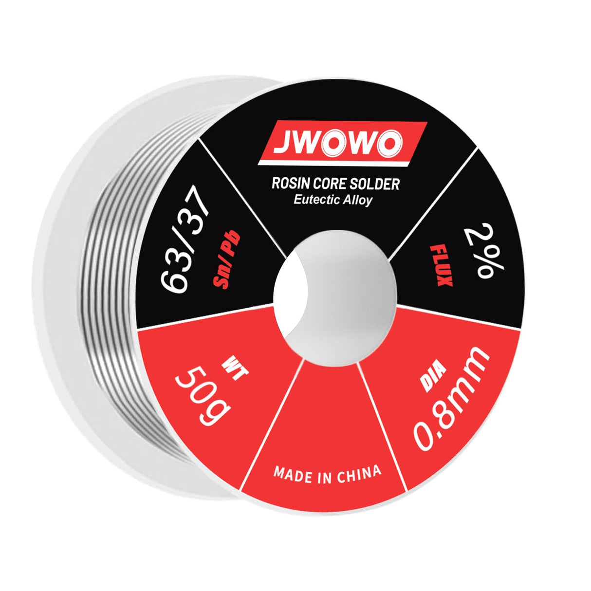 Rosin Core Solder Wire for Electrical Soldering(0.8mm/50g),By JWOWO JWOWO