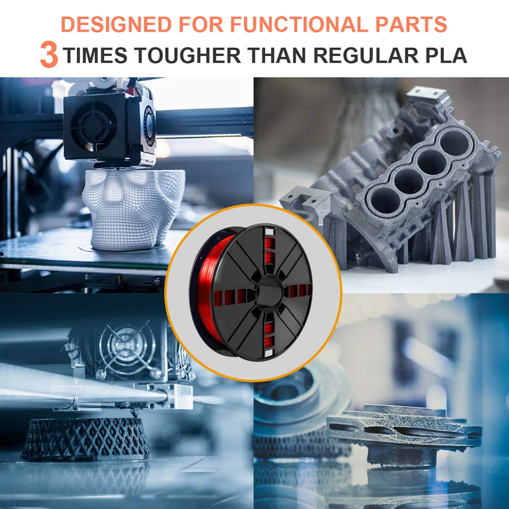 NOVAMAKER 3D Printer Filament - Red 1.75mm PETG Filament, PETG 1kg(2.2lbs), Dimensional Accuracy +/- 0.03mm NovaMaker