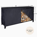 VIVOHOME 12ft Waterproof Firewood Log Rack Cover, Heavy Duty 600D Oxford Weather Resistant with VIVOHOME 8ft Waterproof Firewood Log Rack Cover, Heavy Duty 600D Oxford Weather Resistant VIVOHOME