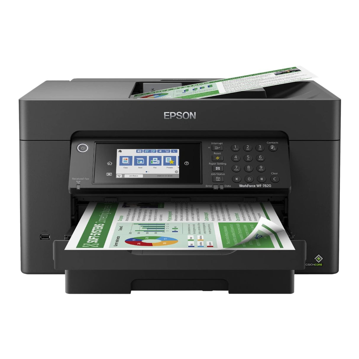 Epson Workforce Pro WF-7820 Wireless All-in-One Wide-Format Printer with Auto 2-Sided Print 13" x 19", Copy, Scan & Fax, 50-Page ADF, 250-sheet Paper Capacity, Works with Alexa, Large Black Epson