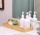 Fabsome Kitchen Utensil Drawer Organizer, Bamboo Silverware Cutlery Flatware Organizer Bins, Wooden Container Storage Trays for Bathroom Vanity Junk Drawer, 15" x 6" Set of 2 Fabsome