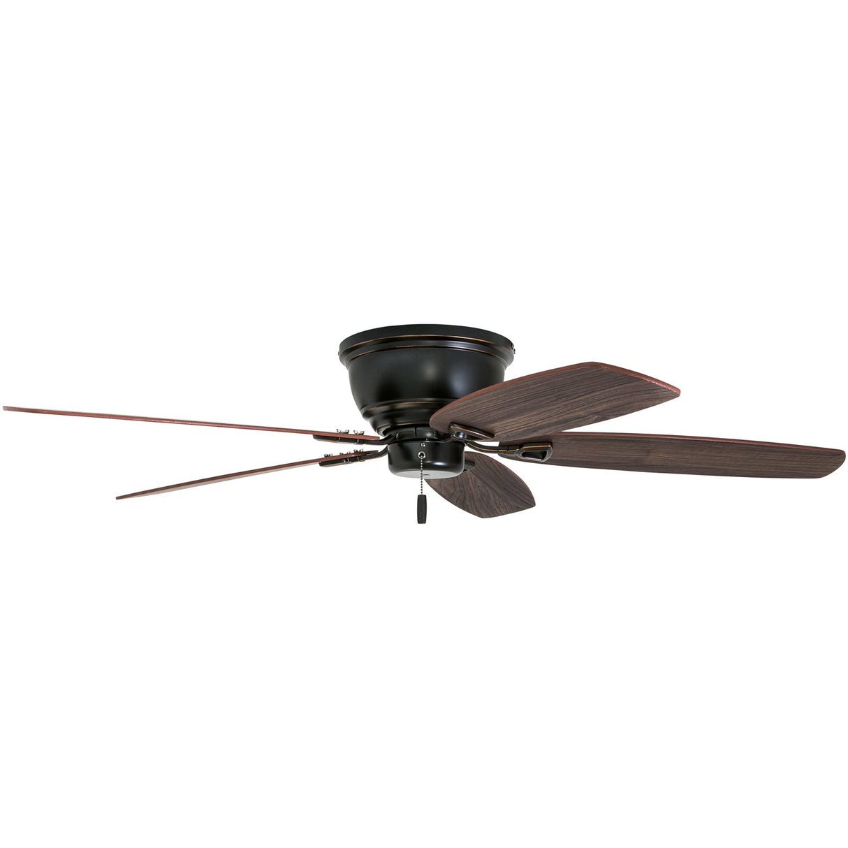 Honeywell Ceiling Fans Glen Alden, 52 inch Classic Flush Mount Indoor Ceiling Fan with No Light, Pull Chain, Quick-2-Hang Dual Finish Blades, Reversible Motor - 50516-01 (Oil Rubbed Bronze) Honeywell Ceiling Fans