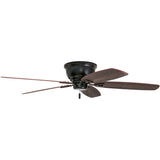 Honeywell Ceiling Fans Glen Alden, 52 inch Classic Flush Mount Indoor Ceiling Fan with No Light, Pull Chain, Quick-2-Hang Dual Finish Blades, Reversible Motor - 50516-01 (Oil Rubbed Bronze) Honeywell Ceiling Fans
