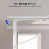 FLEXISPOT E6Q 4 Legs Standing Desk 63 x 28 Inch Adjustable Height Desk with Splice Board Home Office Sit Stand Up Desk, White Top + White Frame FLEXISPOT